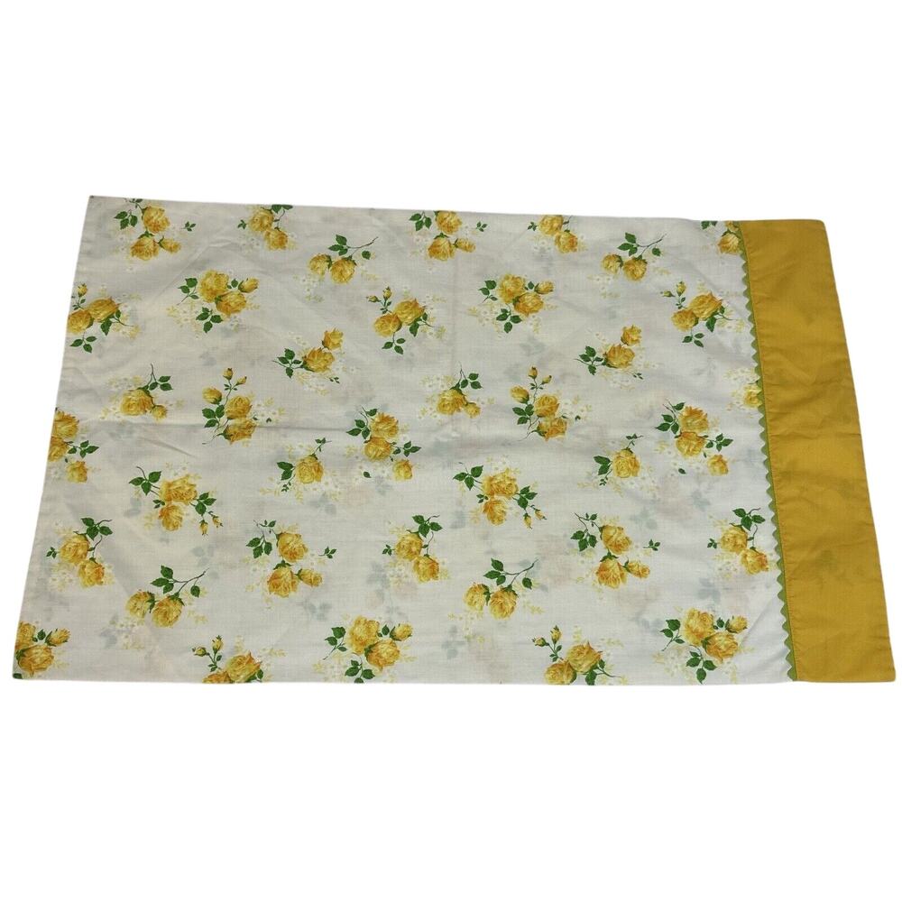Vintage Yellow Roses Floral Standard Pillowcase
